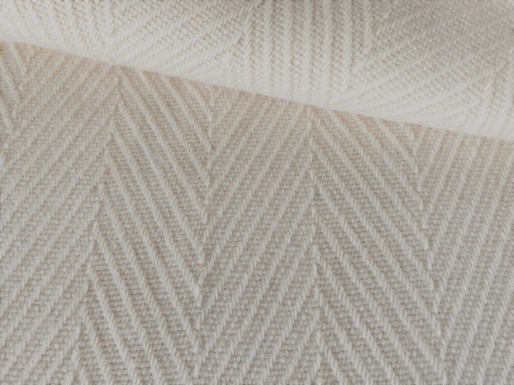 Herringbone furniture fabric off-white