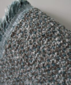 Upholstery fabric bouclé soft green + cream + brown - 94 x 145 cm