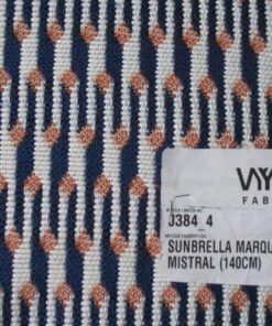 Vyva Fabrics Sunbrella Marquetry Mistral J384 orange, royal blue, white
