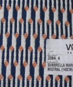 Vyva Fabrics Sunbrella Marquetry Mistral J384 orange, royal blue, white