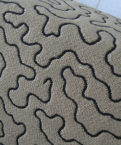 Upholstery fabric black pattern on beige