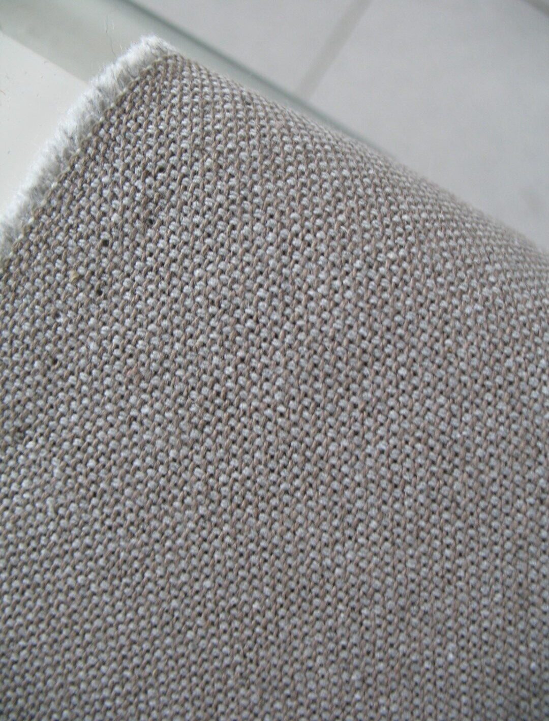 Textaafoam upholstery fabric, soft grey and light brown