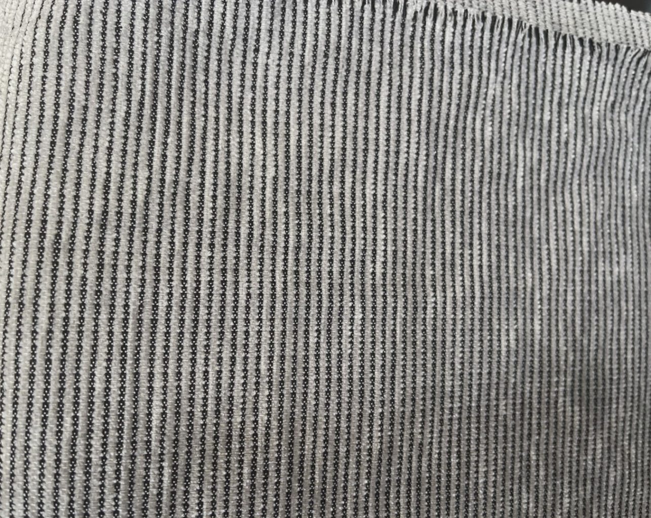 Kinnasand Cord curtain fabric, light grey and black