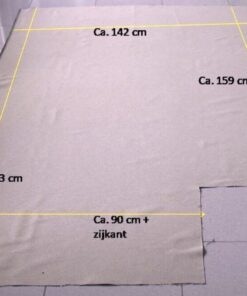 De Ploeg Sand 01/90 cream, beige and black patterned fabric remnant A