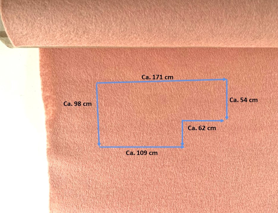 Gabriel Soul 64085 Light Red pink wool felt remnant A