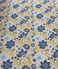 Floral pattern green yellow blue vanilla