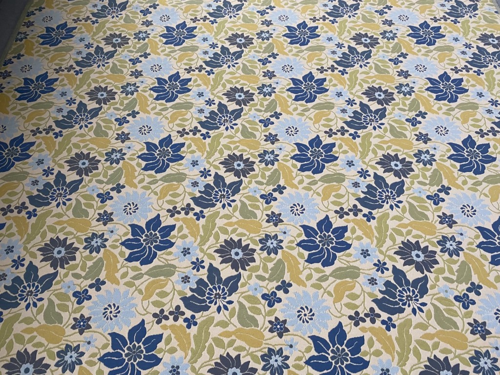 Floral pattern green yellow blue vanilla