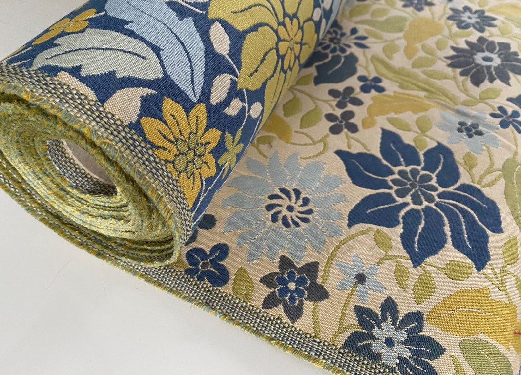 Floral pattern green yellow blue vanilla