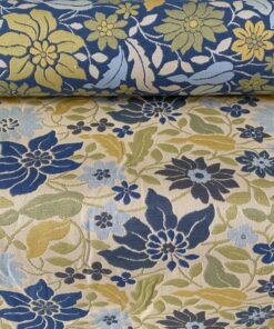 Floral pattern green yellow blue vanilla