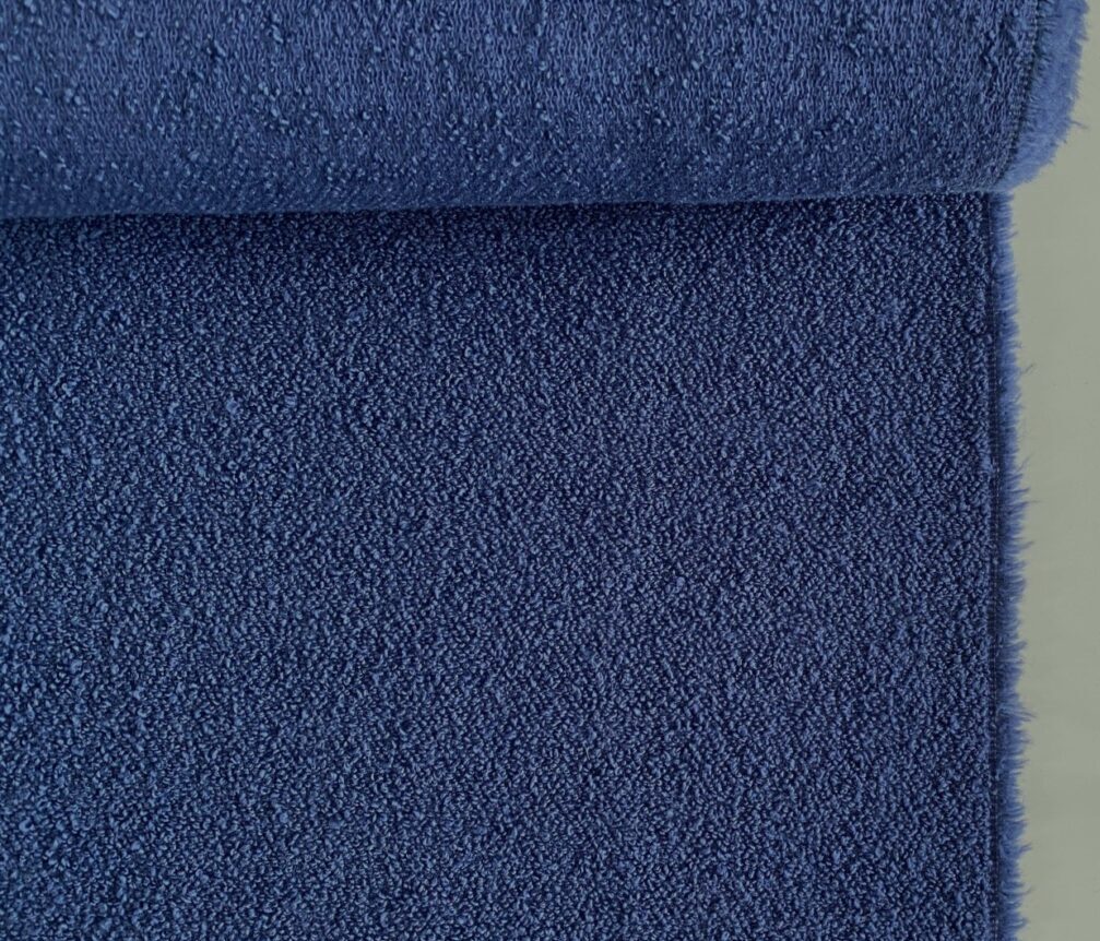 Lilac and blue bouclé upholstery fabric