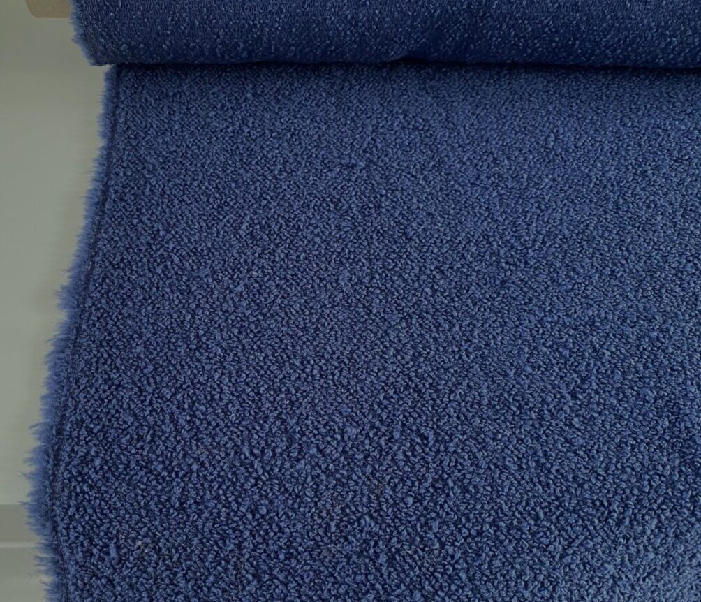 Lilac and blue bouclé upholstery fabric