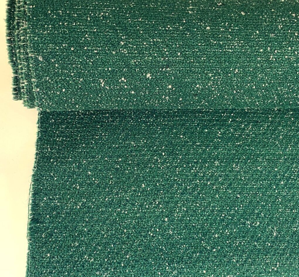 Green and white upholstery fabric