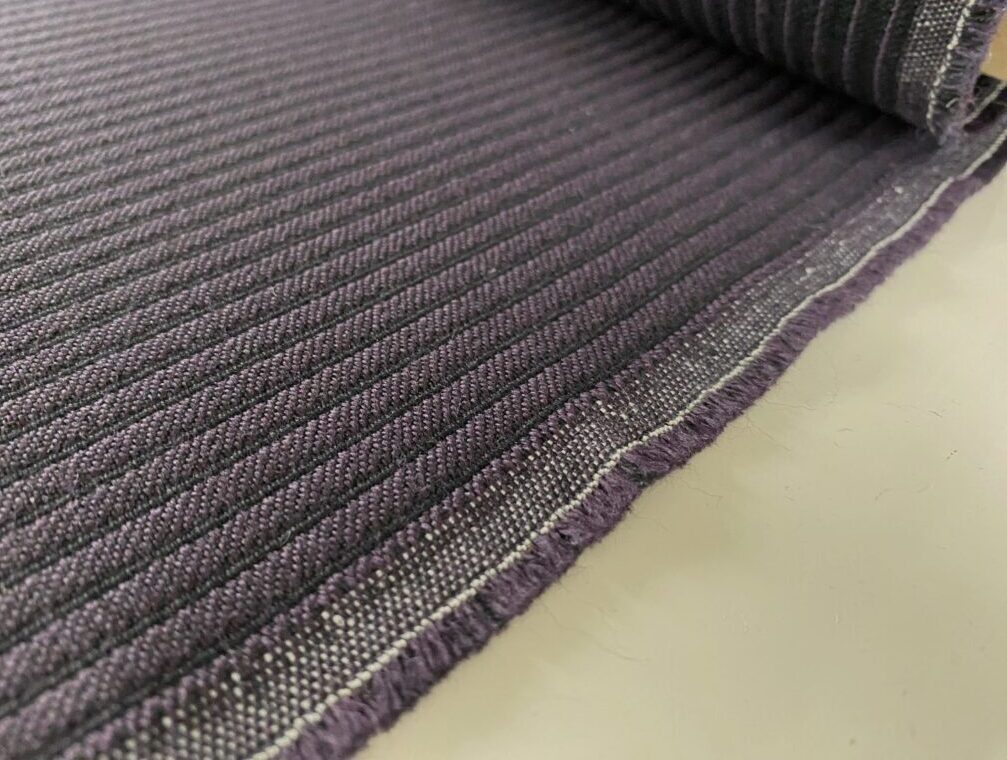 Torri Lana purple and black ribbed texture
