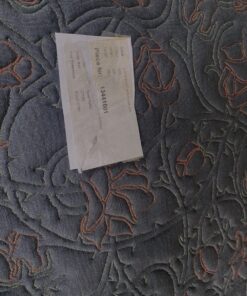 Kvadrat Febrik Rose 433 Petrol blue-grey with flowers