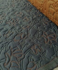 Kvadrat Febrik Rose 433 Petrol blue-grey with flowers