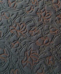 Kvadrat Febrik Rose 433 Petrol blue-grey with flowers