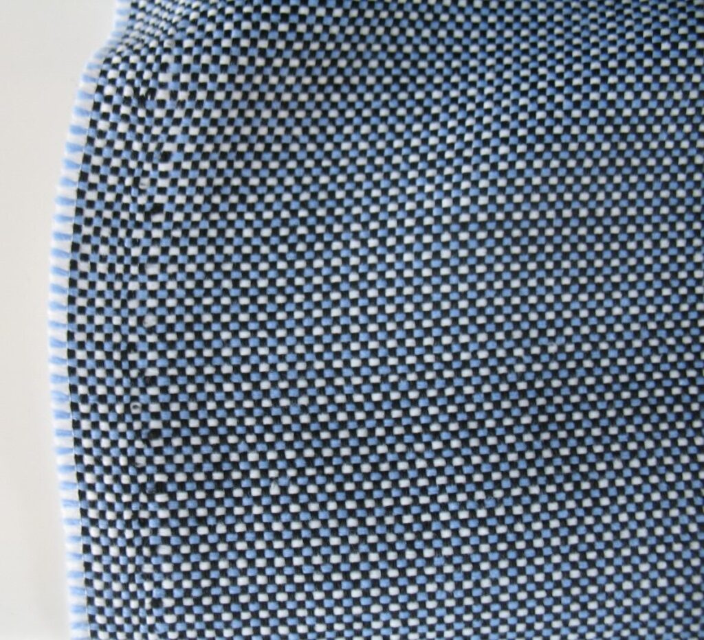 Blue white black upholstery fabric