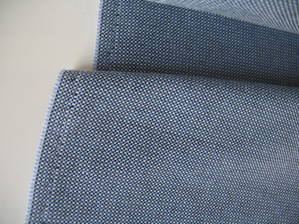 Blue white black upholstery fabric
