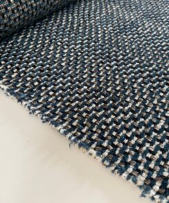Casamance Flow Petrole, petrol, cream, silver, brown
