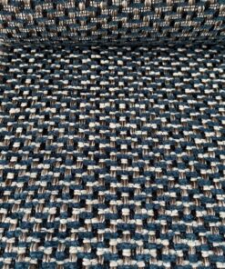 Casamance Flow Petrole, petrol, cream, silver, brown