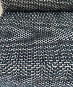 Casamance Flow Petrole, petrol, cream, silver, brown