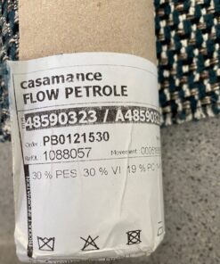 Casamance Flow Petrole, petrol, cream, silver, brown