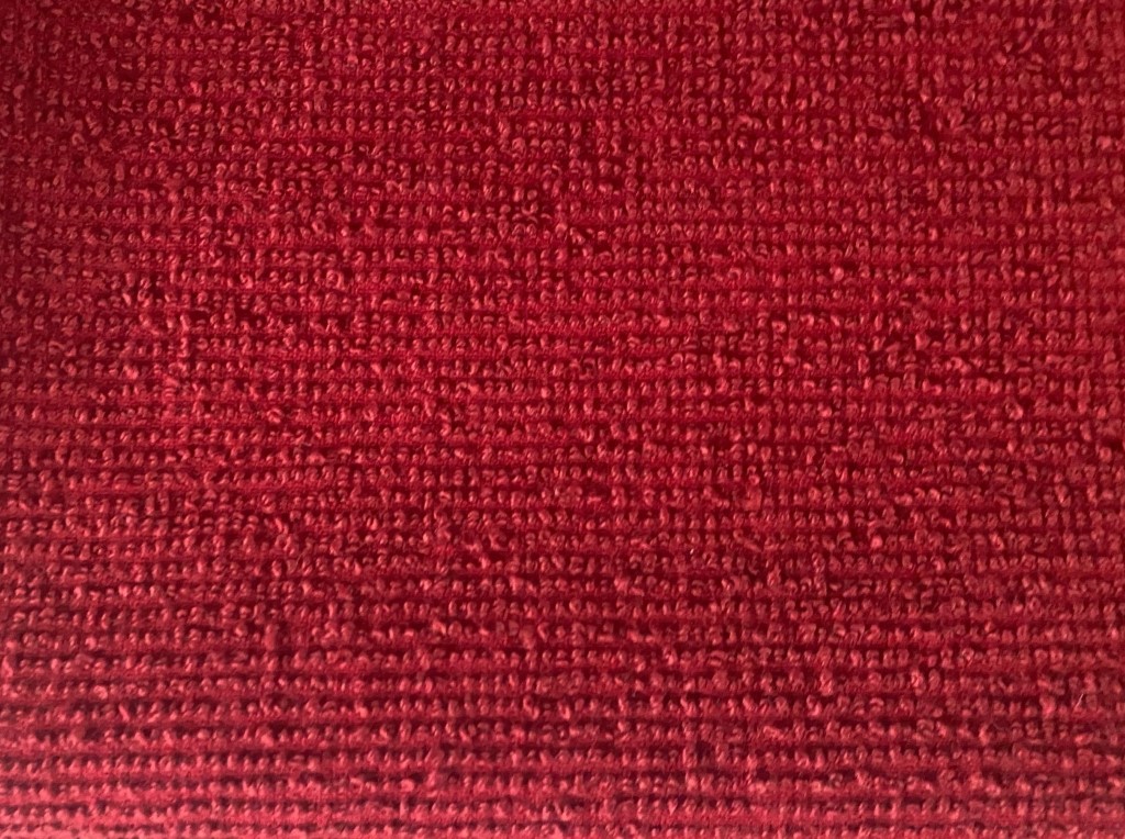 red bouclé upholstery fabric