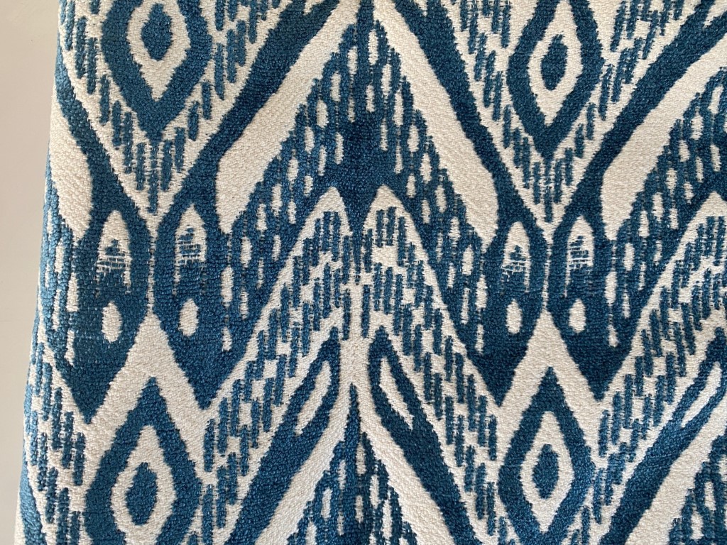 Colefax and Flower Padang Paon blue and cream pattern