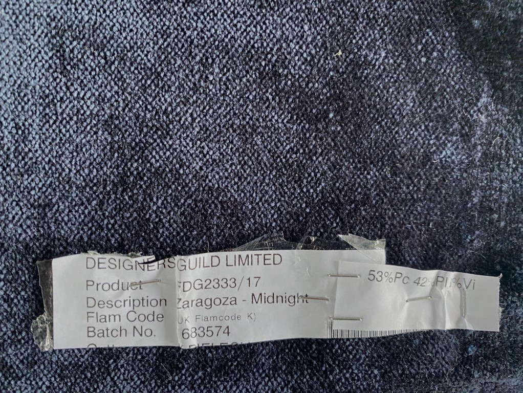 Designers Guild Zaragoza Midnight purple-blue velour vintage