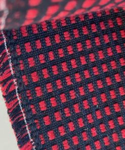 Red and black checkered upholstery fabric