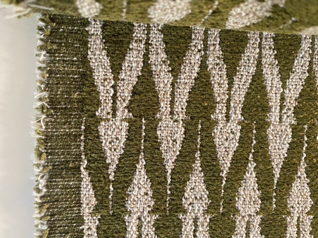 Clochard Fabrics Fiore 02 green and beige pattern