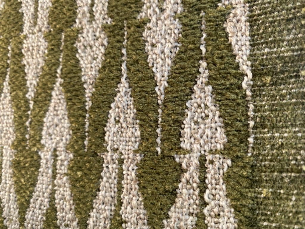 Clochard Fabrics Fiore 02 green and beige pattern