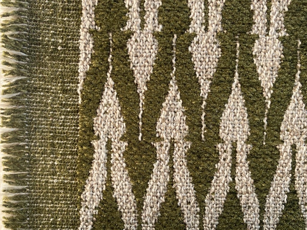 Clochard Fabrics Fiore 02 green and beige pattern