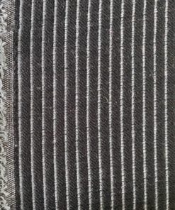 Wool blanket wide black grey rib