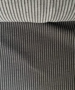 Wool blanket wide black grey rib