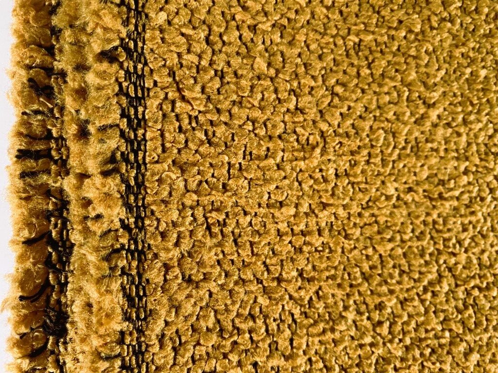 Bouclé upholstery fabric orange yellow