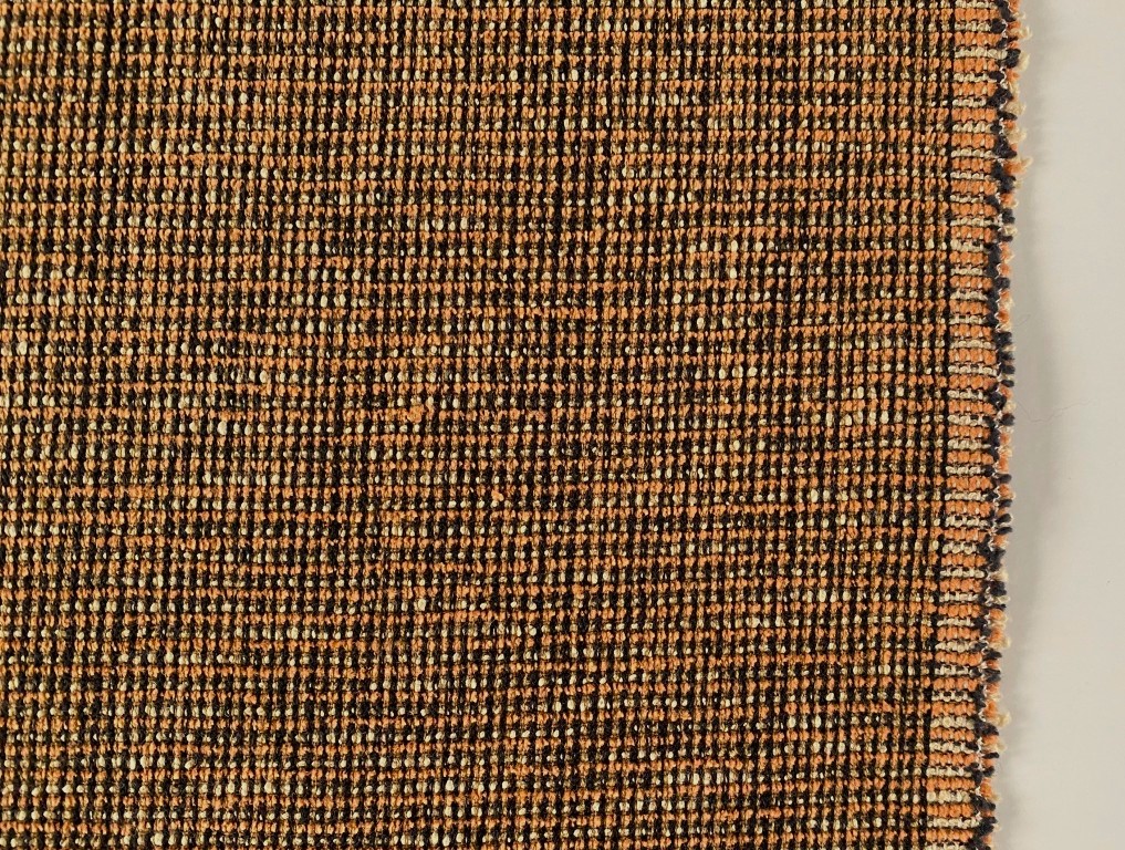 Upholstery fabric pattern orange cream black