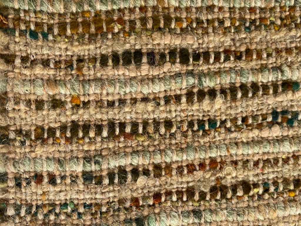 Fanny Aronsen upholstery fabric: beige, green, orange, blue, brown