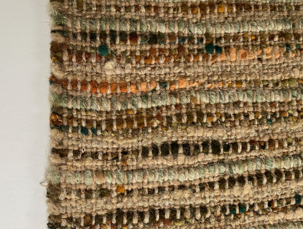 Fanny Aronsen upholstery fabric: beige, green, orange, blue, brown