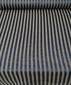 Blue grey striped upholstery fabric