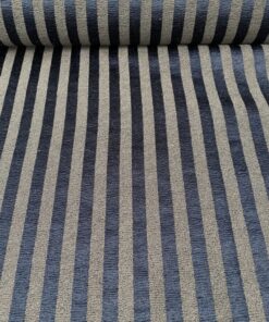 Blue grey striped upholstery fabric