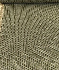 Green beige patterned upholstery fabric