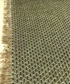 Green beige patterned upholstery fabric