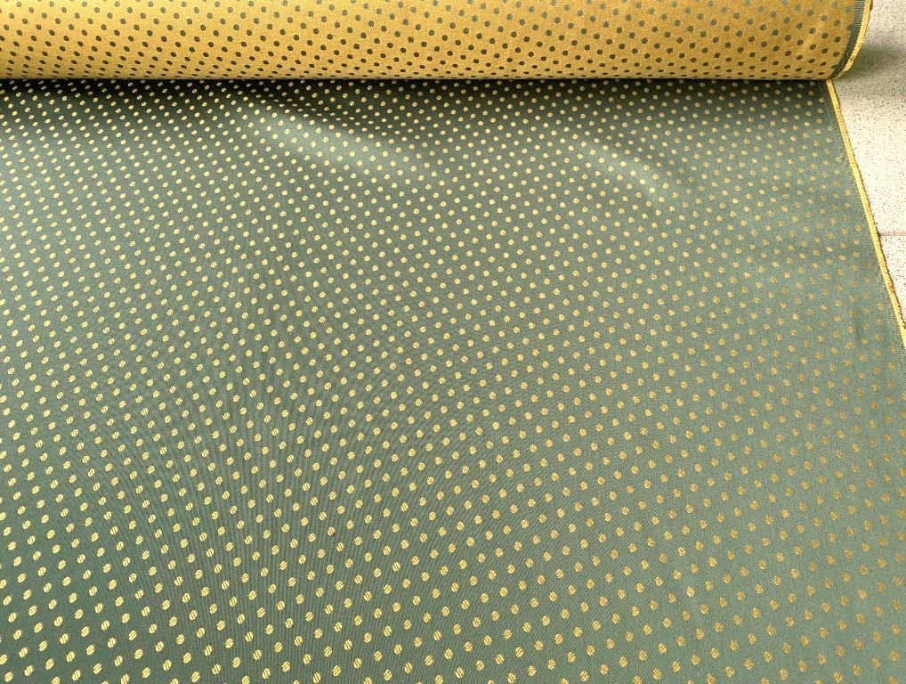 vintage upholstery fabric, green and yellow