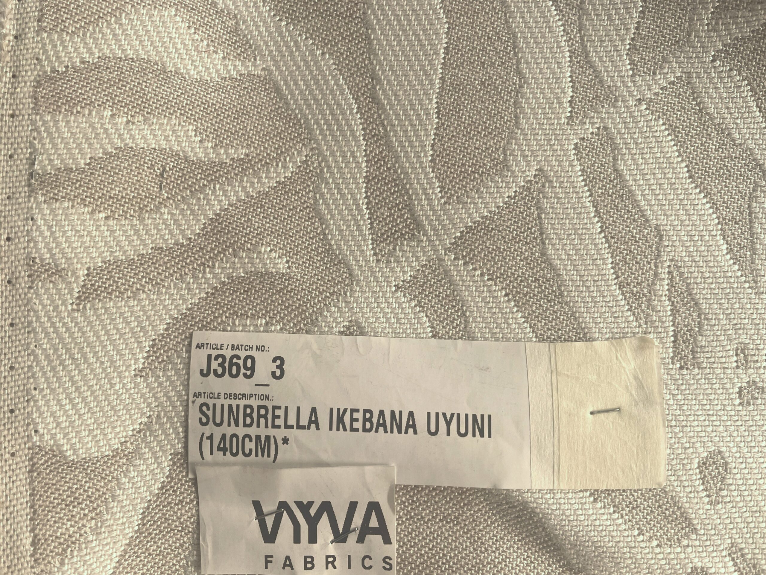 Vyva Sunbrella Ikebana Uyuni cream beige pattern