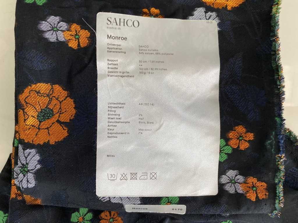 Kvadrat Sahco Monroe 170 floral pattern