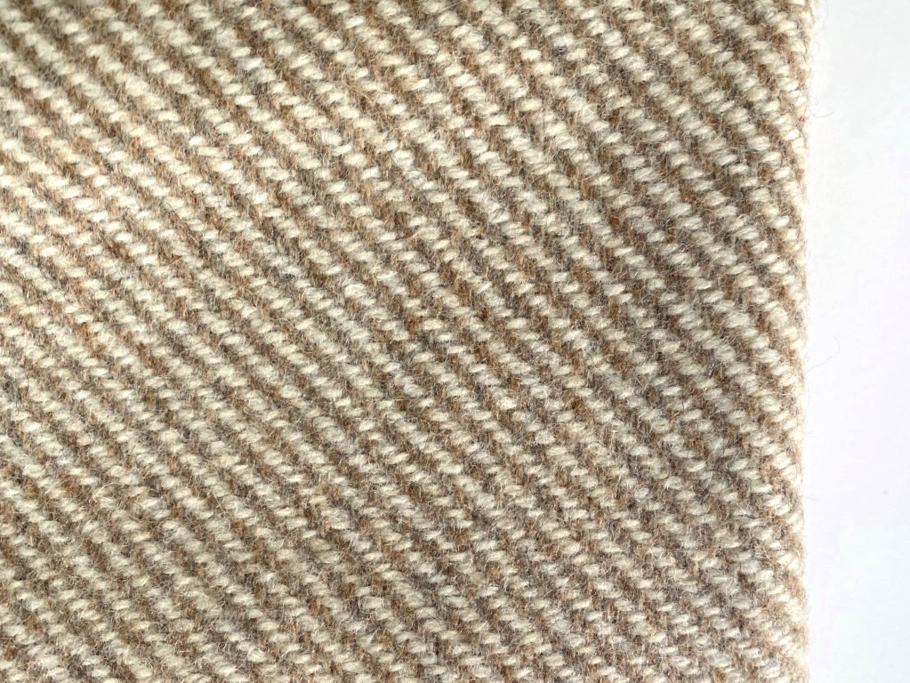 Upholstery fabric diagonal cream light brown