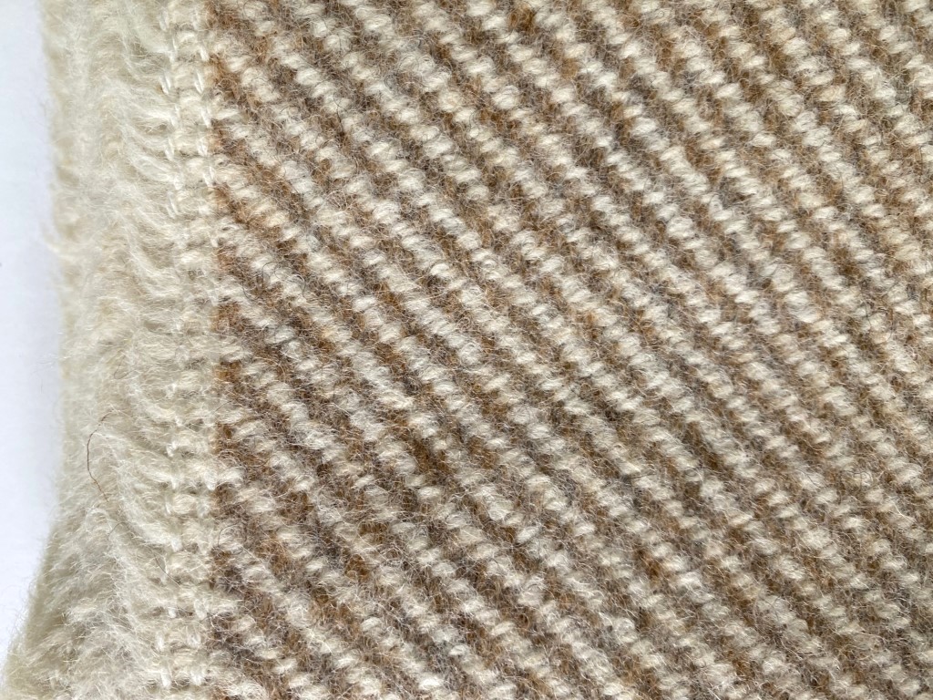 Upholstery fabric diagonal cream light brown