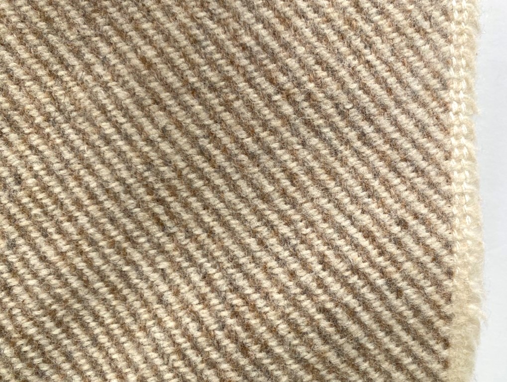 Upholstery fabric diagonal cream light brown