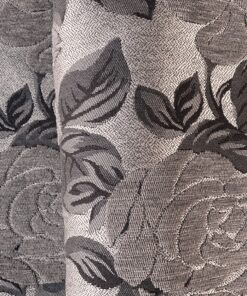 Floral pattern beige brown silver upholstery fabric
